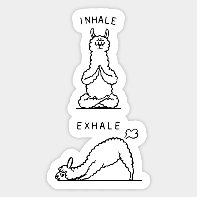 Inhale Exhale Llama Sticker by huebucket